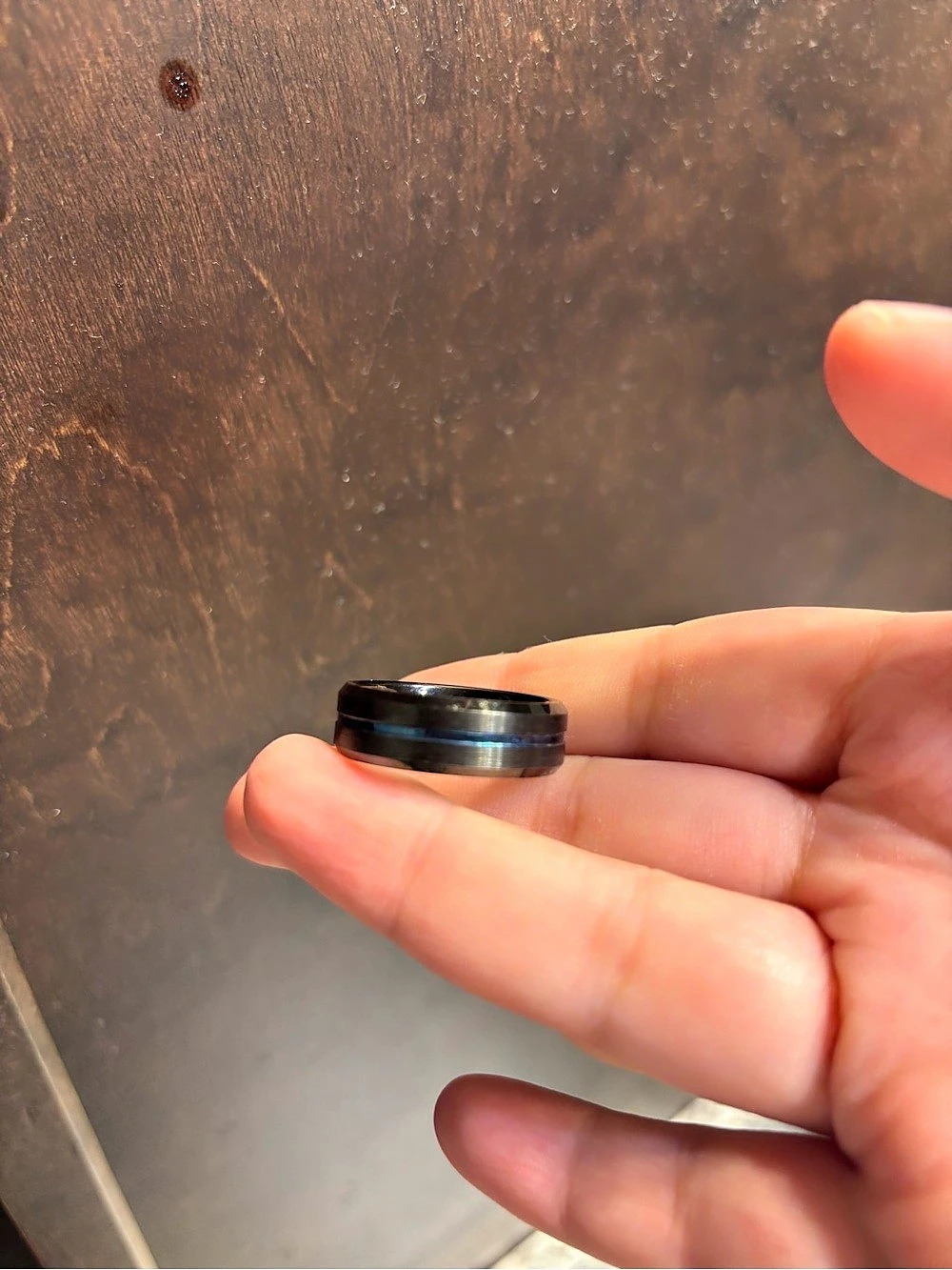 Black-Tone Engraved Ring